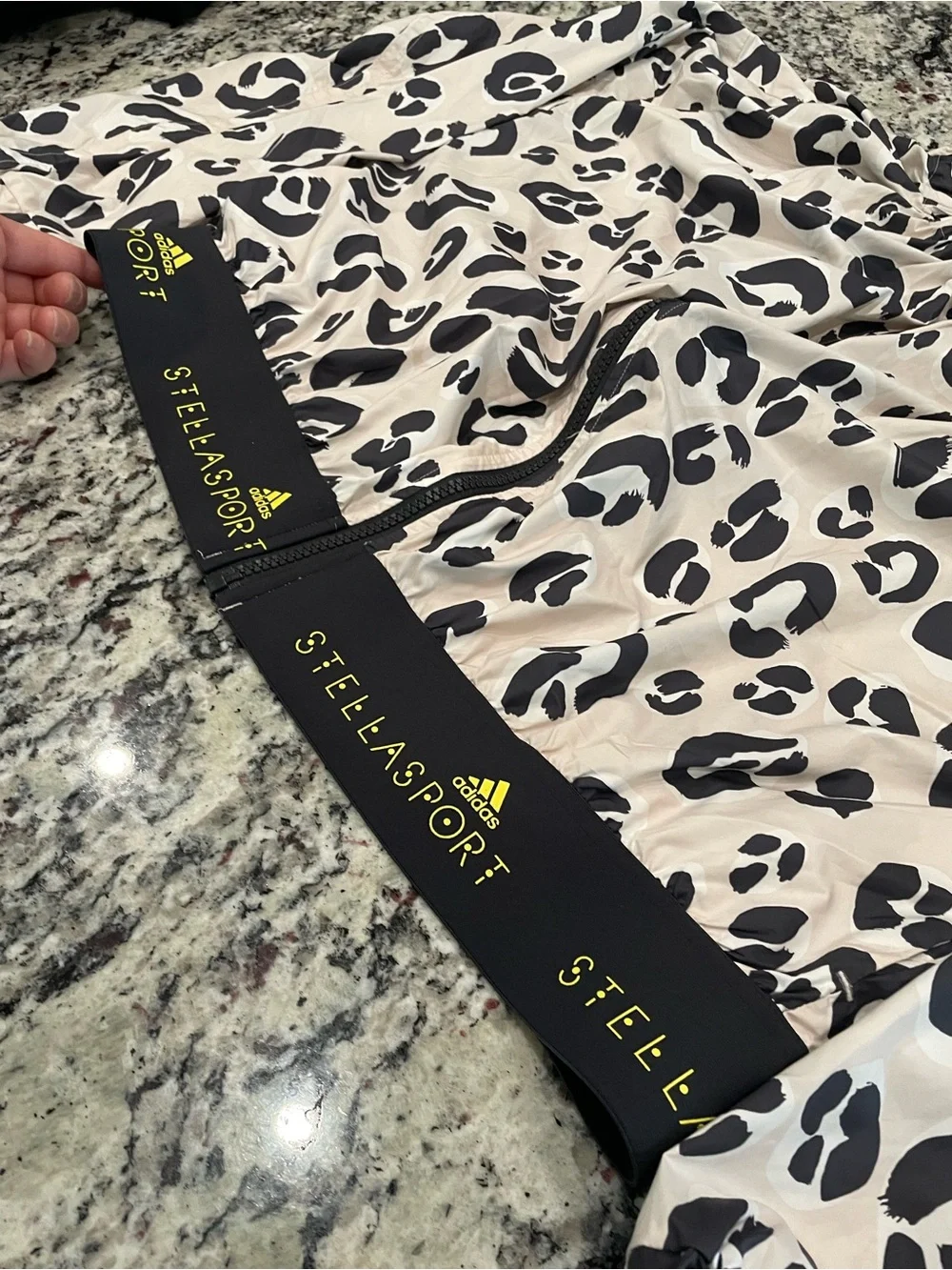 adidas StellaSport Black & Beige Leopard-Print Zip Jacket - Picture 4 of 5